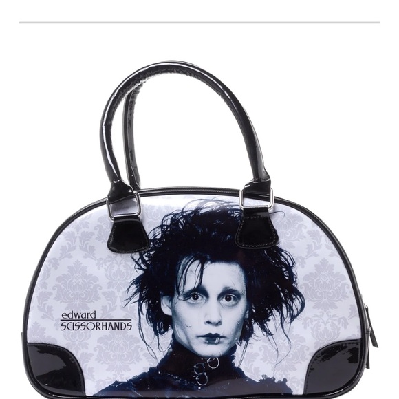 Rock Rebel Handbags - NWT Edward Scissorhands bag baroque background Johnny Depp w rounded top zipper!